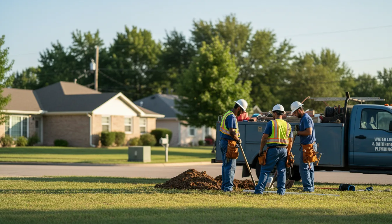 Residential water line and bathroom plumbing service in Putnam, OK